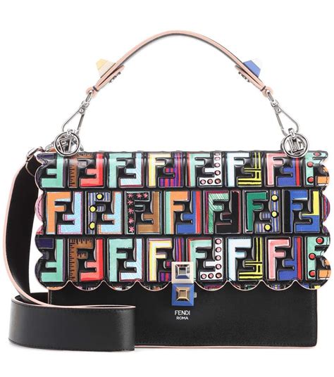 fendi kan i leather top handle bag